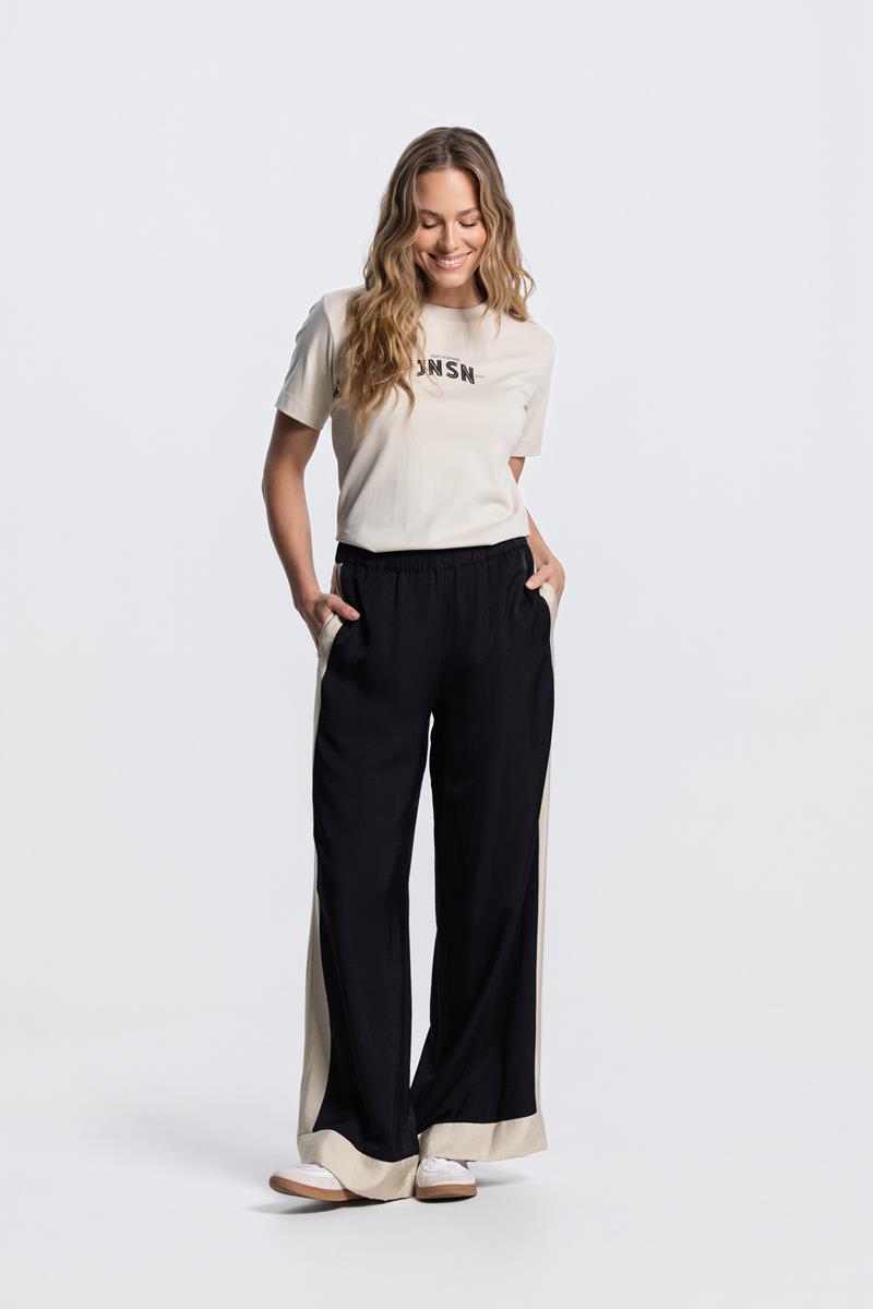Olene wide leg broek in Zwart