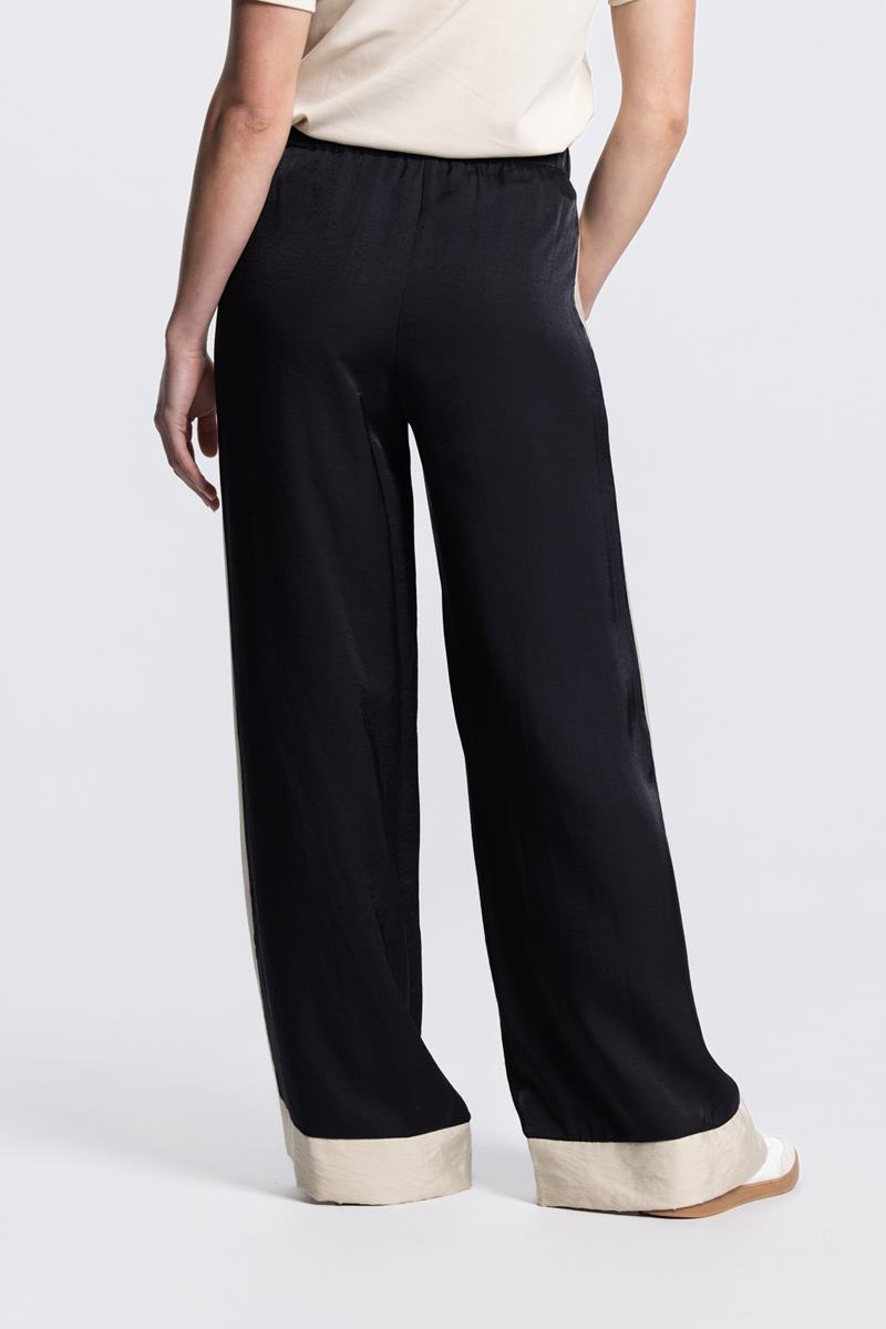 Olene wide leg broek in Zwart