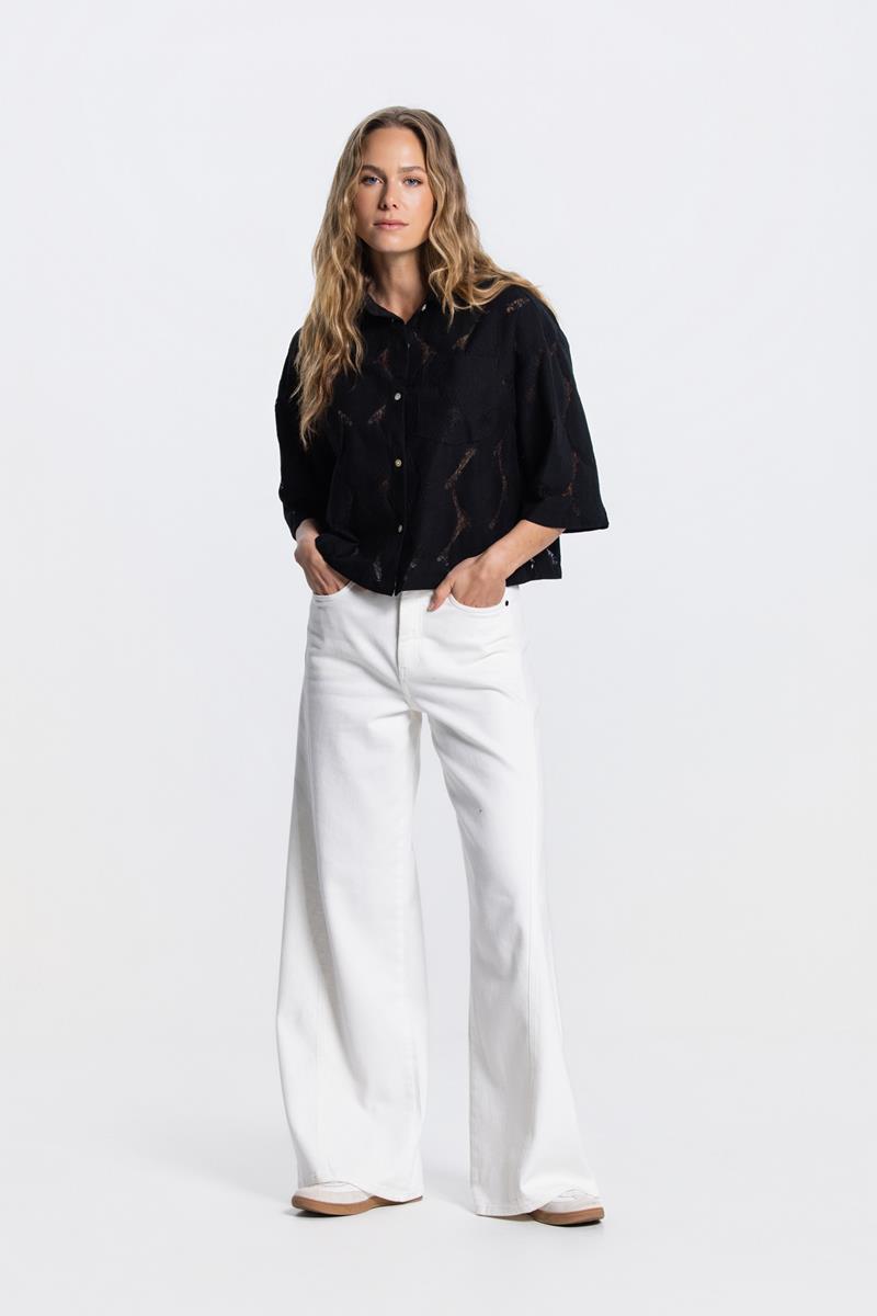 Quincey kanten blouse in Zwart