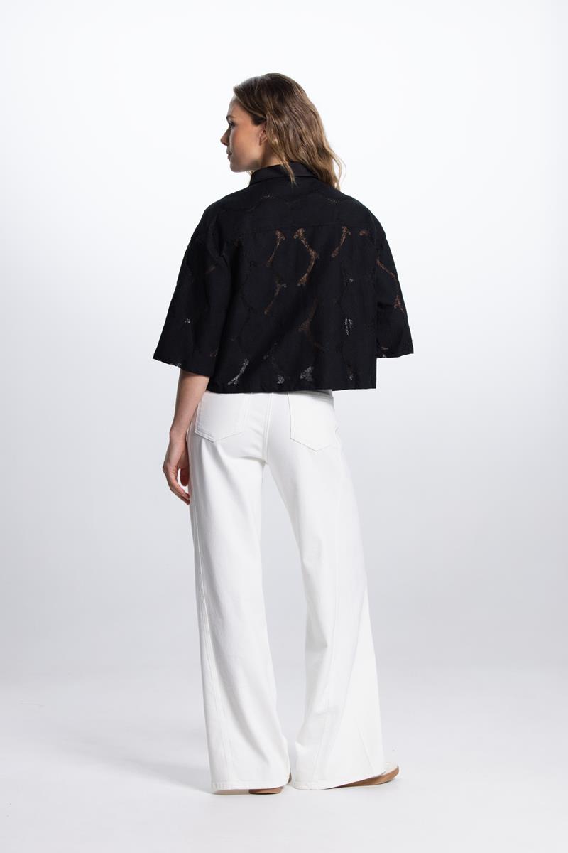 Quincey kanten blouse in Zwart