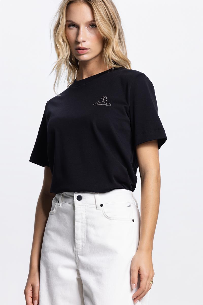 Rebecca logo t-shirt in Zwart