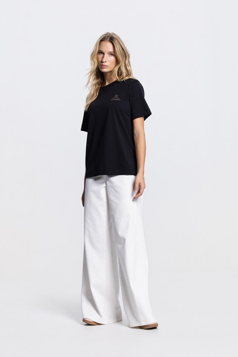 Rebecca logo t-shirt in Zwart