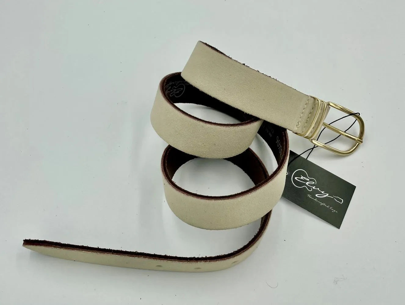 SUEDE BELT ECRU GOLD 30496