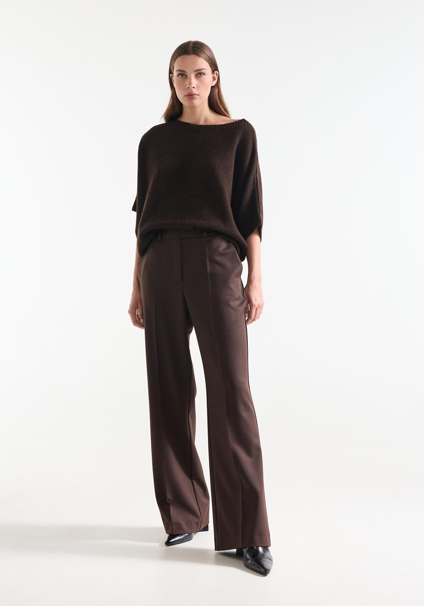 Alice Bruine pantalon met wijde pijpen