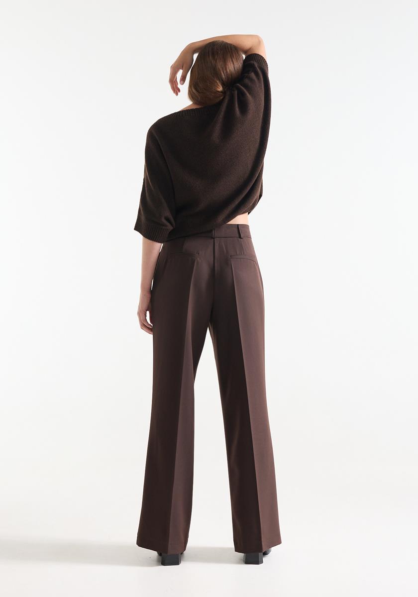 Alice Bruine pantalon met wijde pijpen