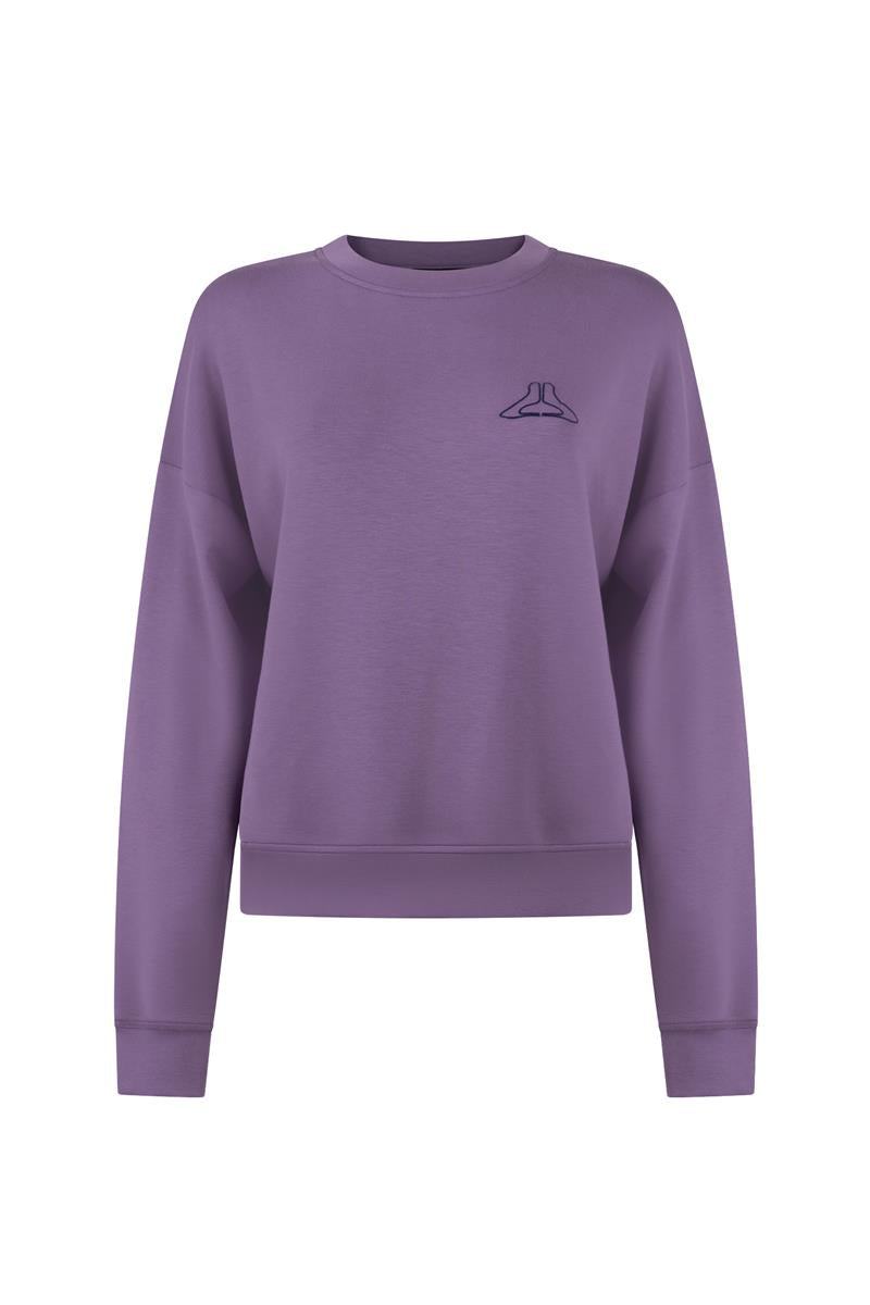 Alice Paarse sweater met subtiel logo-detail