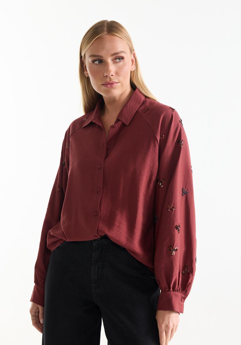 Blouse Amarens - Steenrood