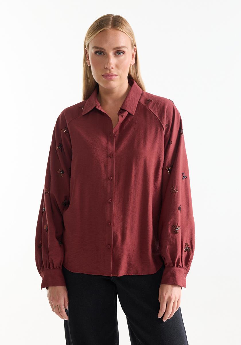 Blouse Amarens - Steenrood