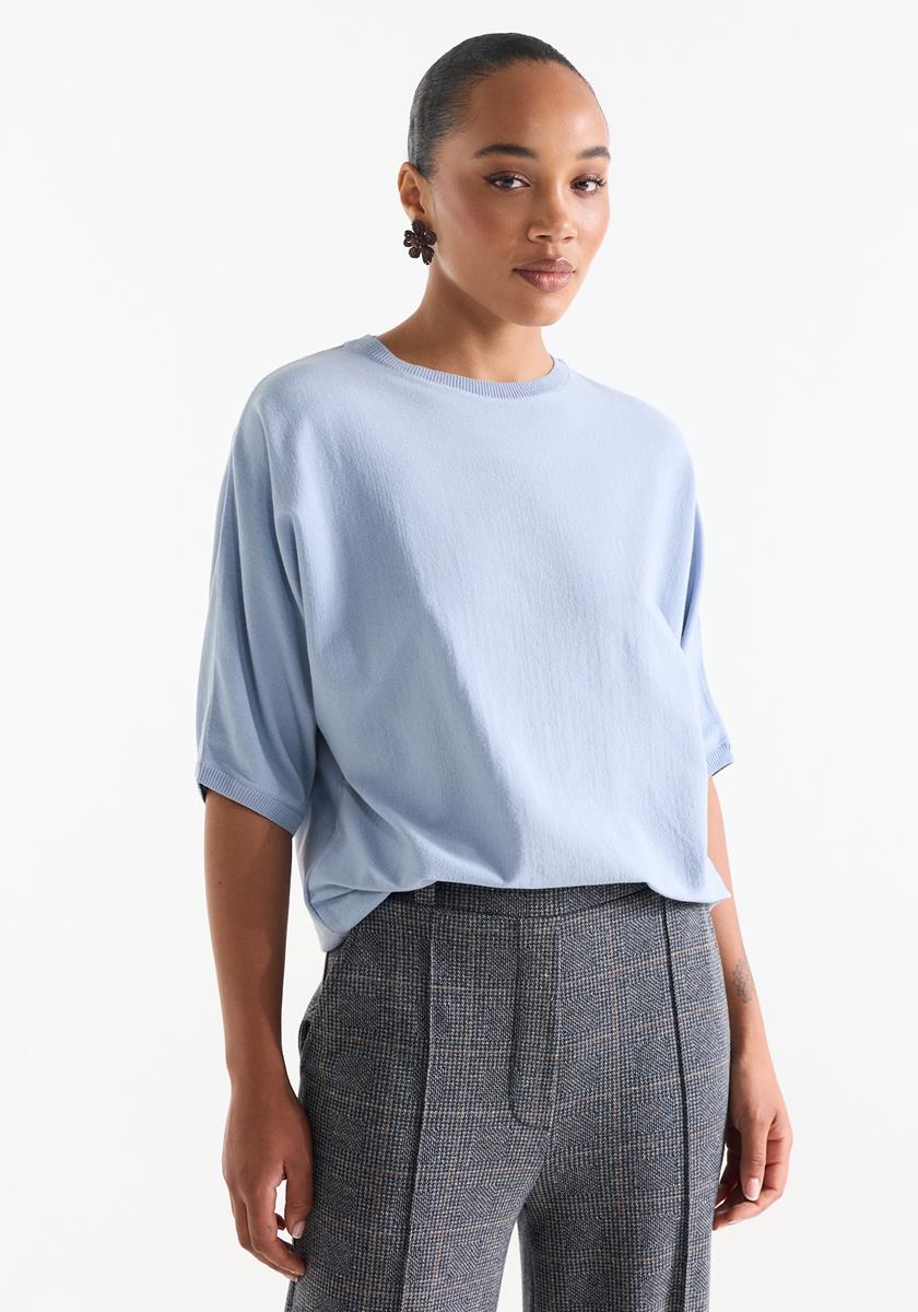 Aniek Blauwe knitted top