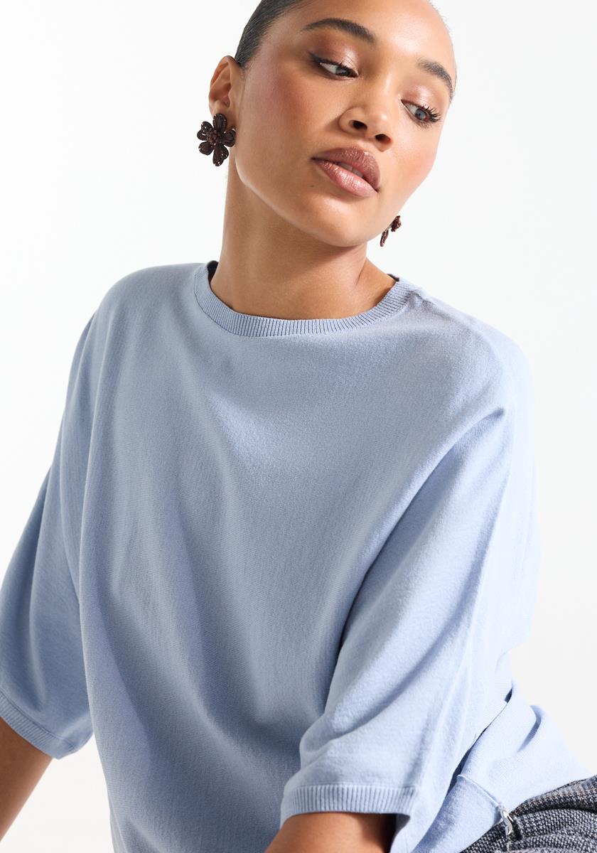 Aniek Blauwe knitted top