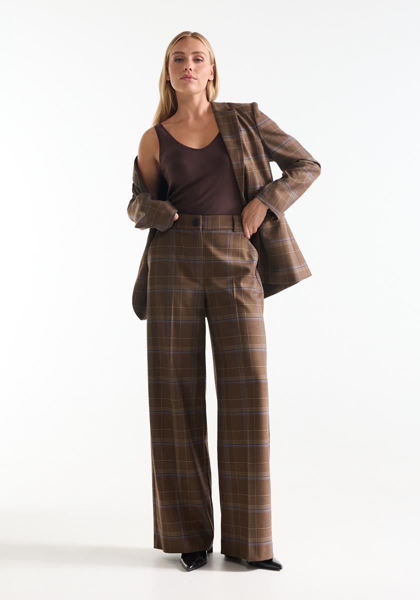 Kian Bruine geruite pantalon