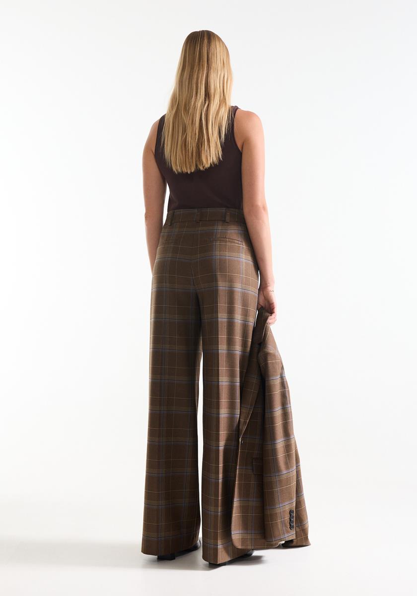 Kian Bruine geruite pantalon