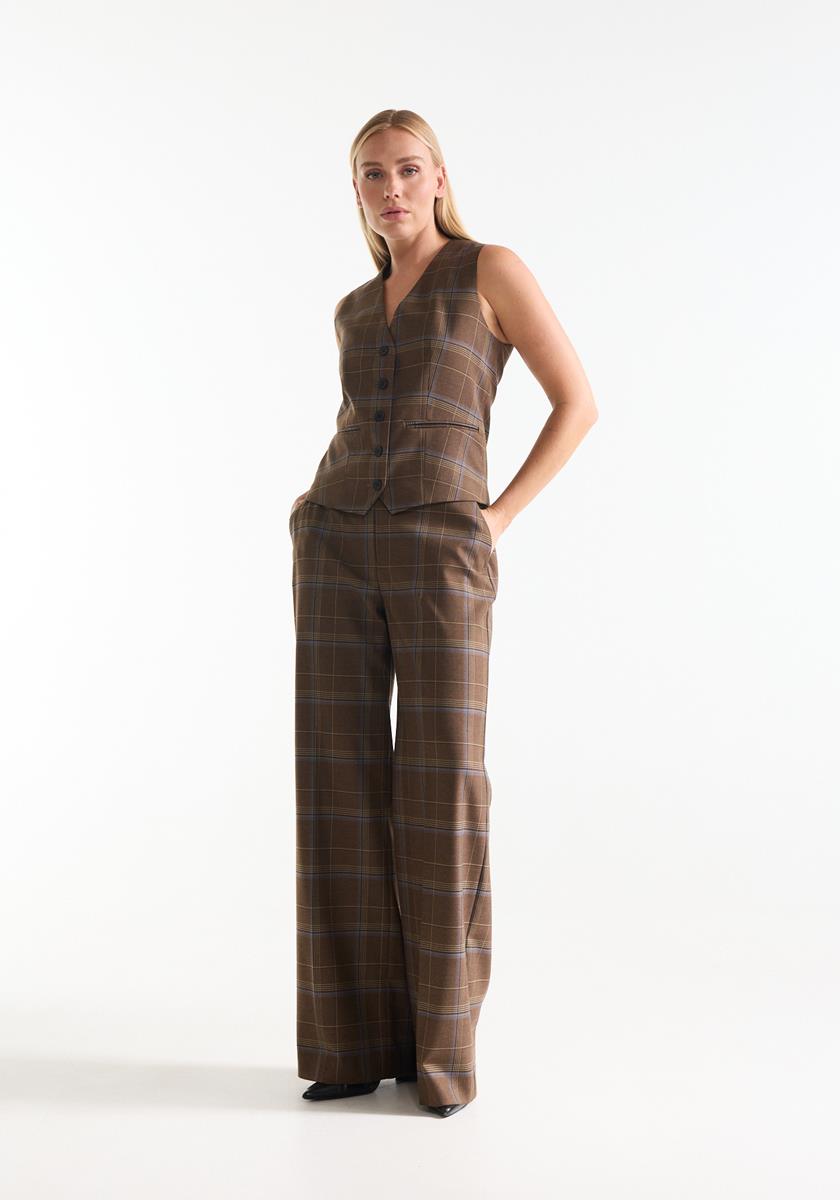 Kian Bruine geruite pantalon