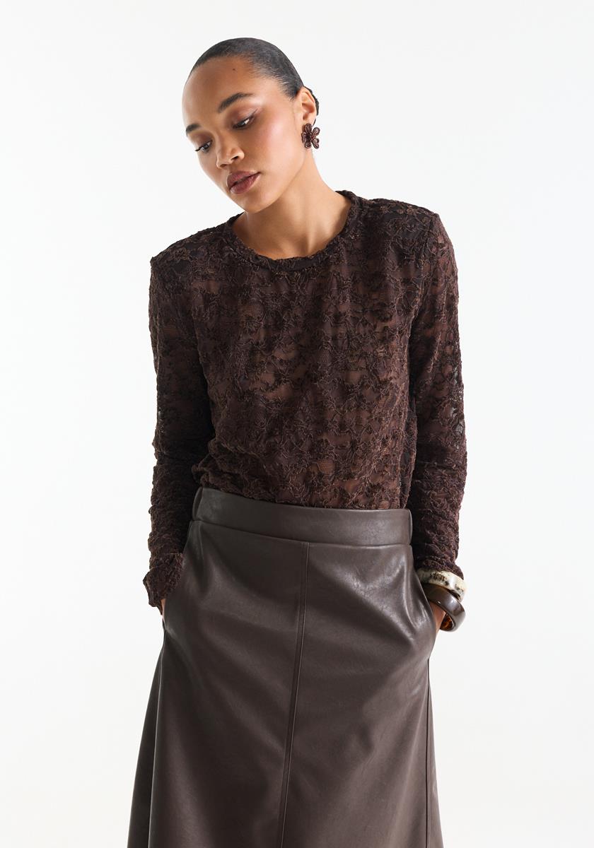 Kiki Bruine kanten top