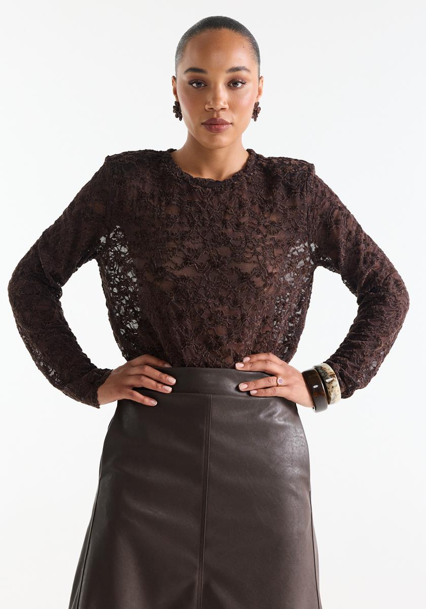 Kiki Bruine kanten top