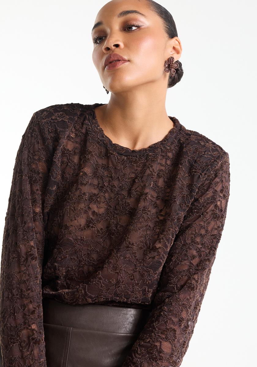 Kiki Bruine kanten top