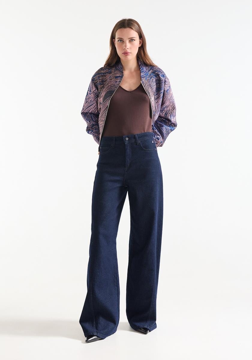 Jane Donkerblauwe wide leg jeans