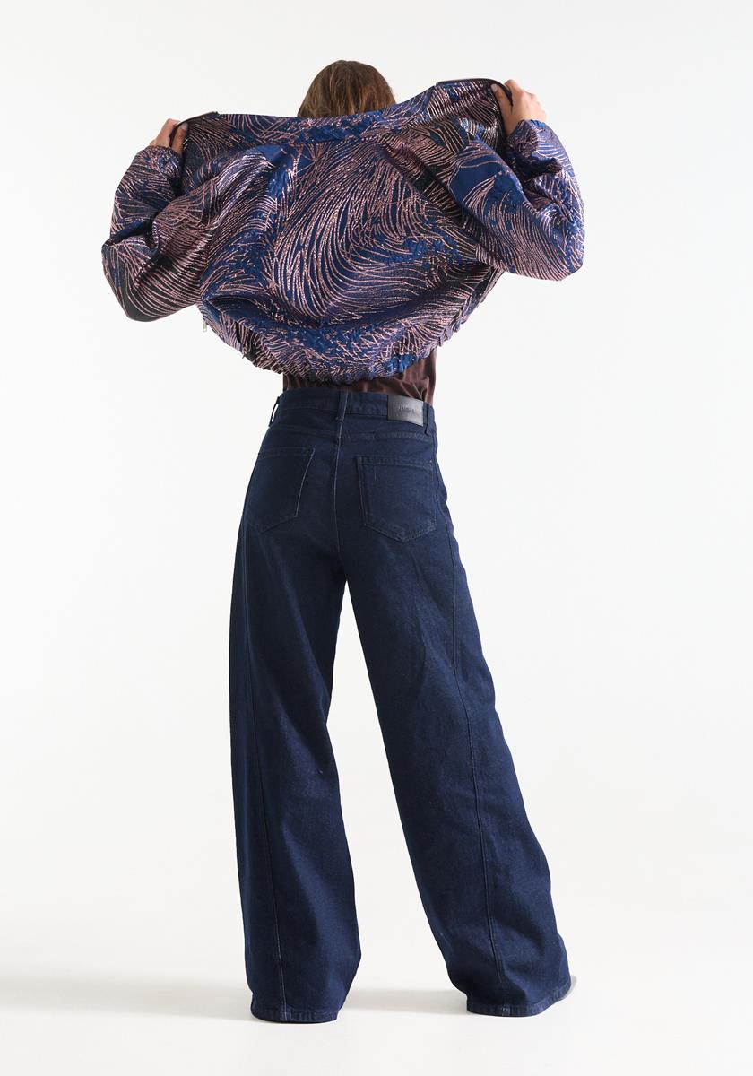 Jane Donkerblauwe wide leg jeans