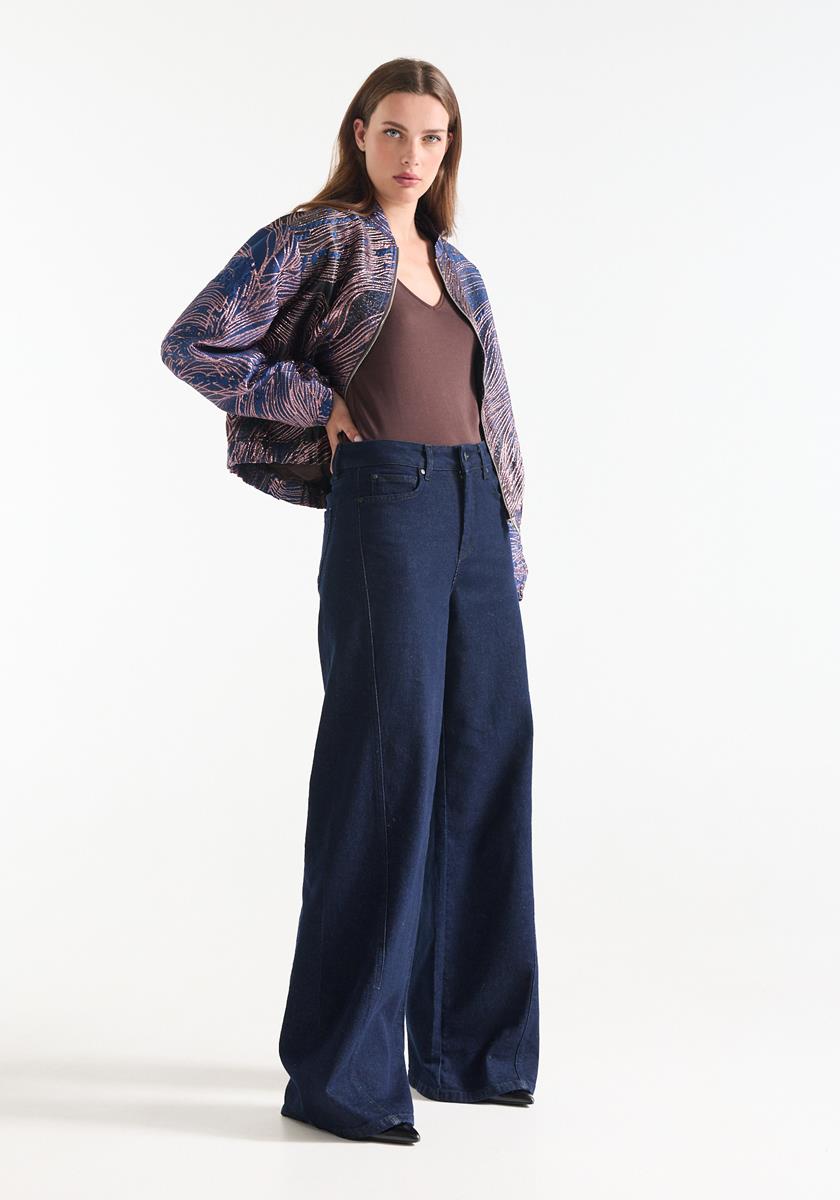 Jane Donkerblauwe wide leg jeans