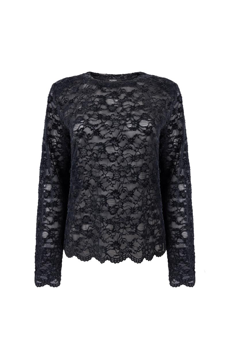 Kiki Donkerblauw kanten top