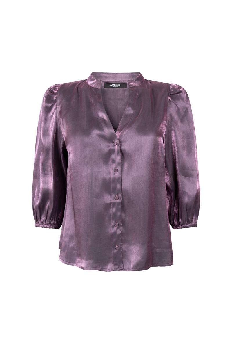 Bo Paarse glanzende blouse