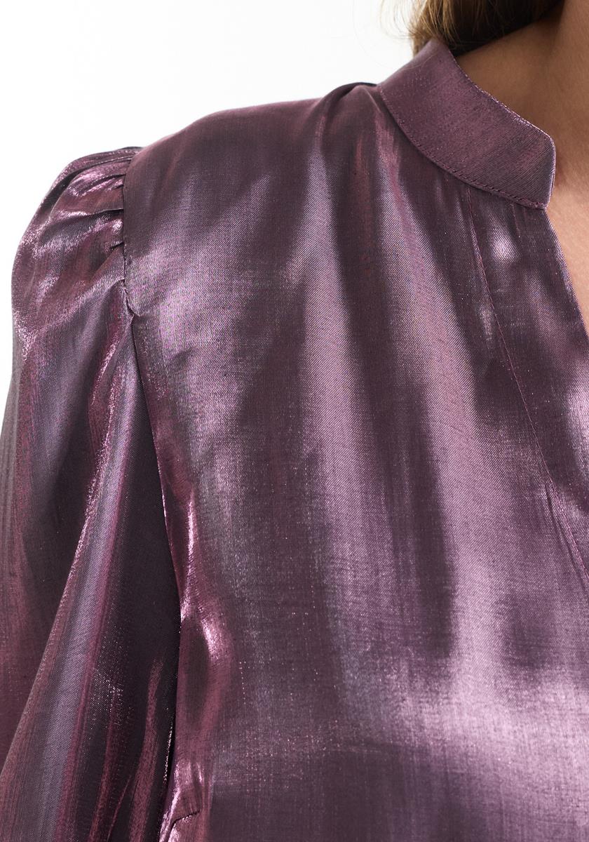 Bo Paarse glanzende blouse