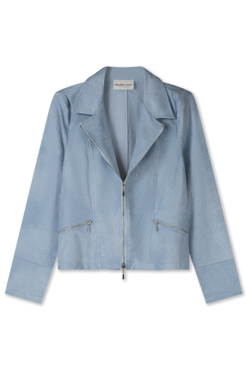 Helena Hart Zipper Biker Jacket - Blauw