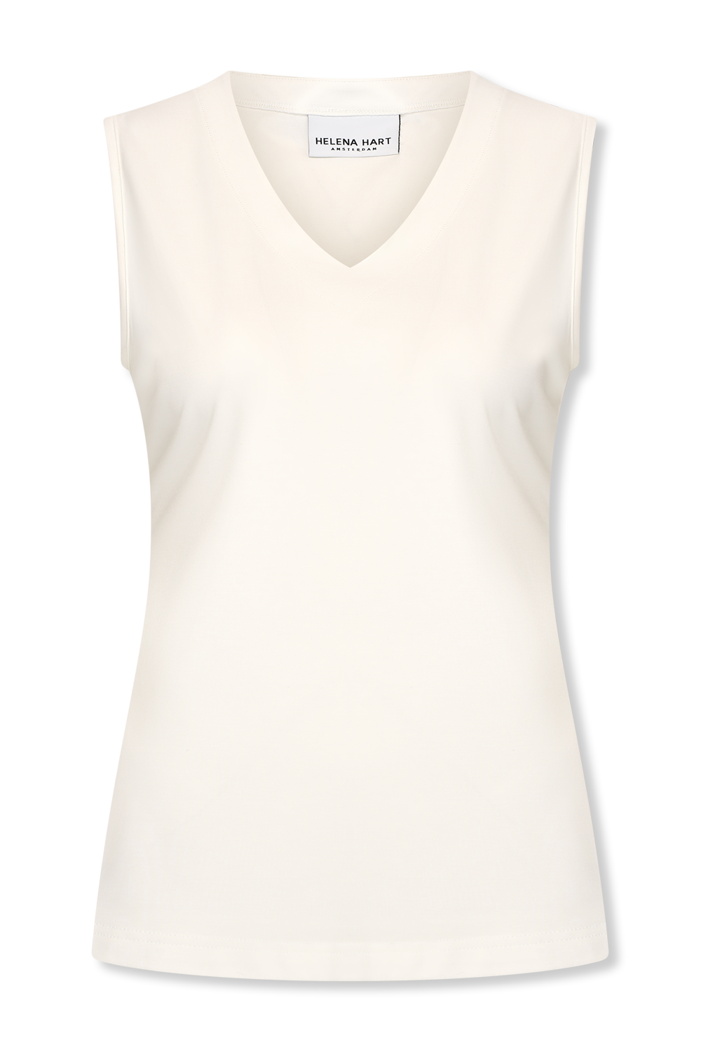 Top V-Neck Soft - Wit/Blauw | Helena Hart