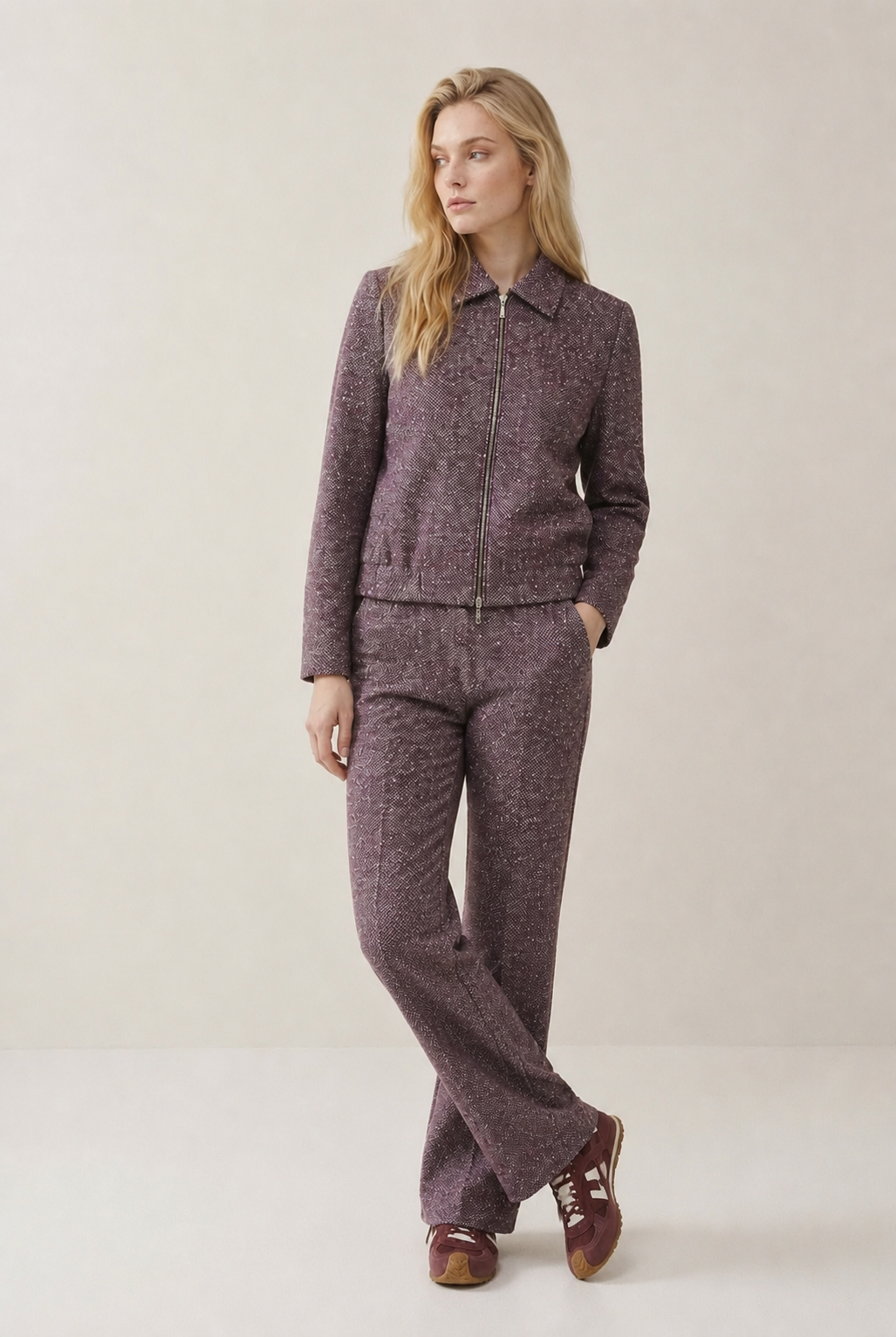 Broek Soul Lano Lurex (7825 - Donegal Tweed Burgundy)