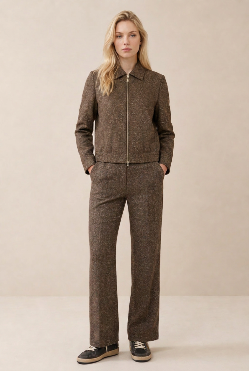 Jacket Emmy Lano Lurex - Donegal Tweed Choco