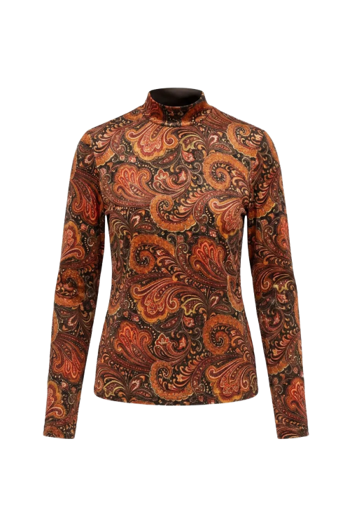 7989 - Col Print Paisley cognac