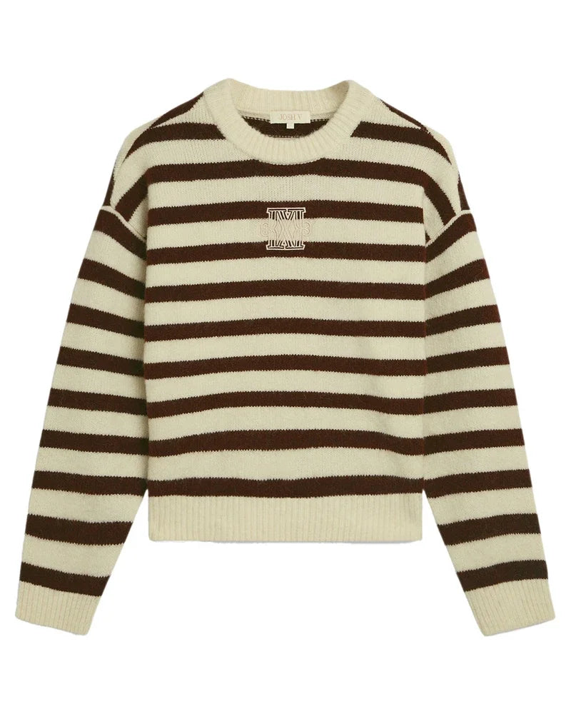 JV-IZE oversized trui met strepen - brown stripe