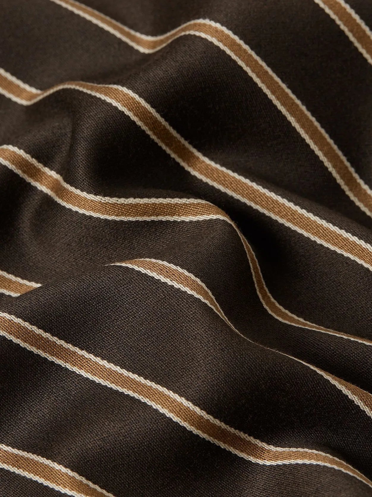 JV-DAVEY mid rise wide leg pantalon met strepen - dark brown stripe