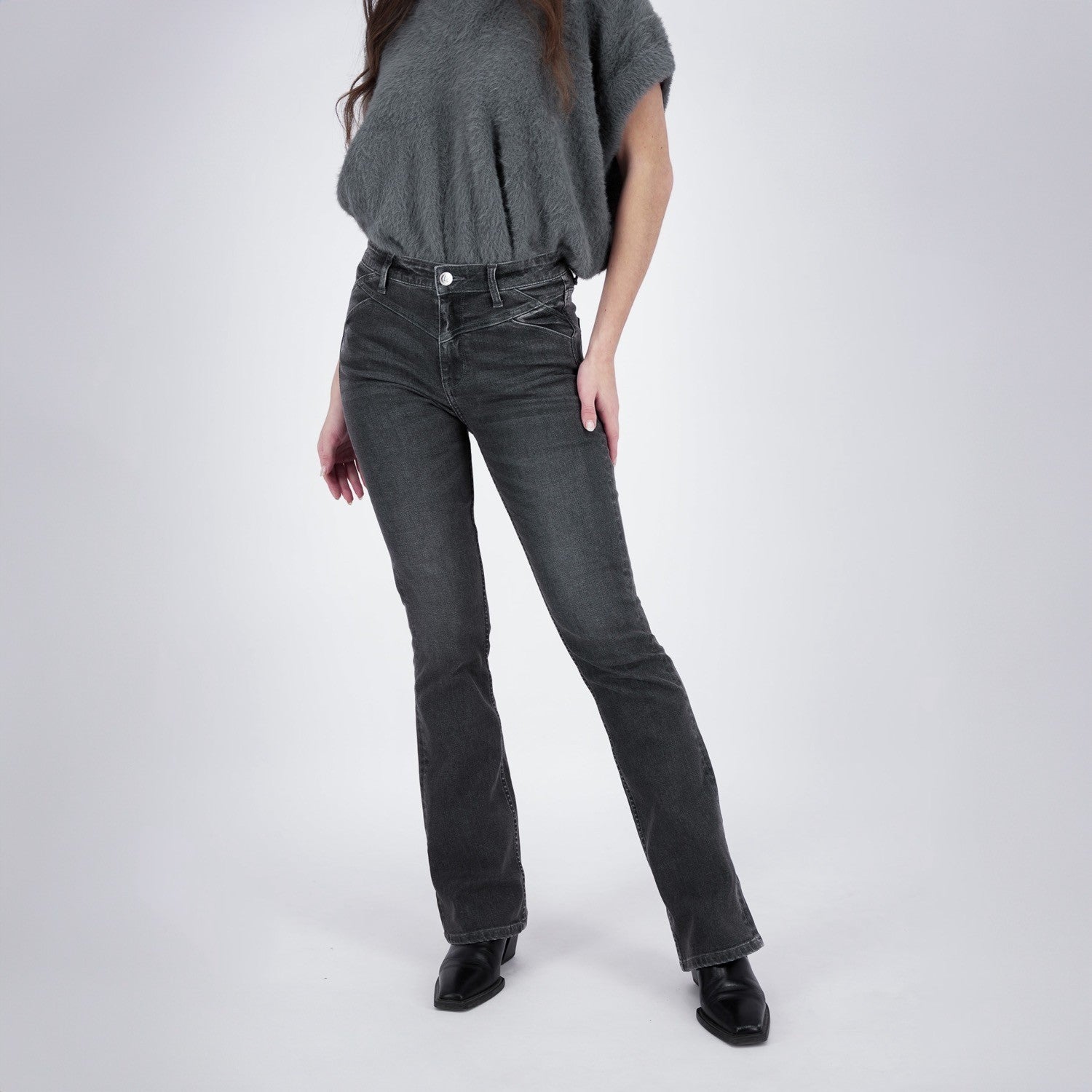 Faye Yoke Jeans - Mid Grey Stone | Raizzed