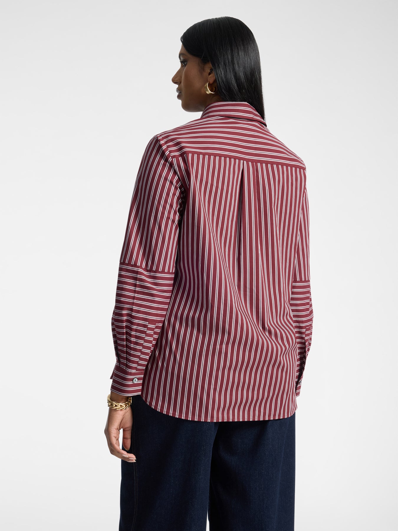 Gestreept katoenen blend shirt