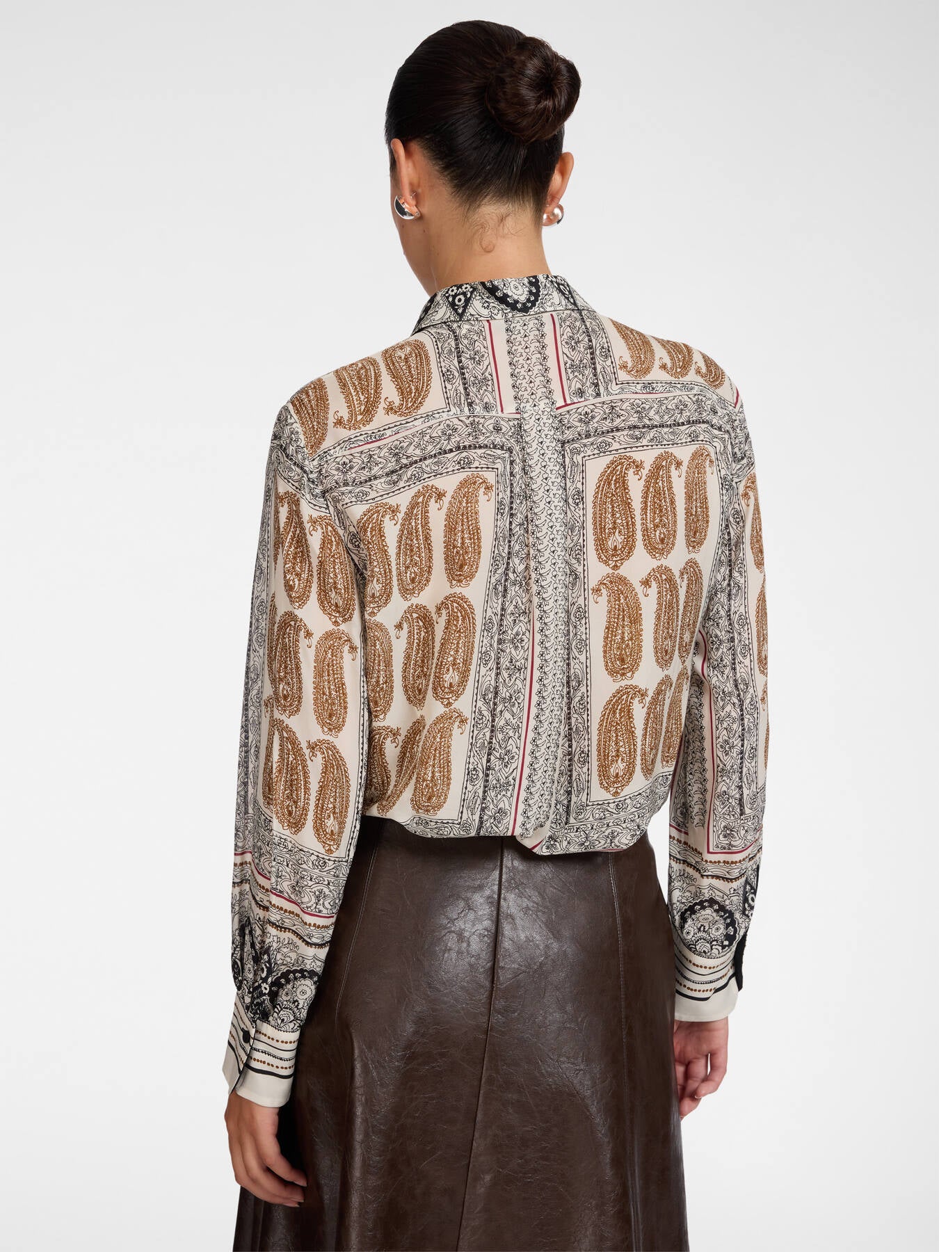 Bedrukte viscose blouse - Multi Caramel
