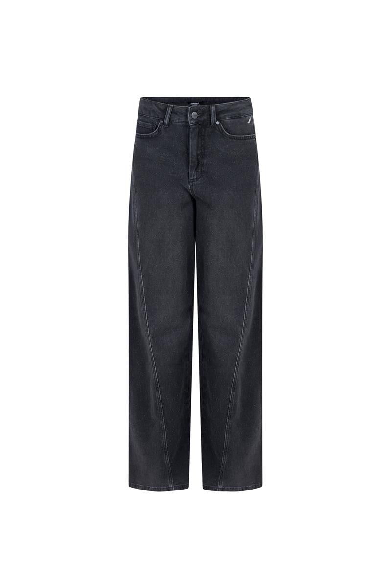 Evy wide leg jeans met glitter | Antraciet denim