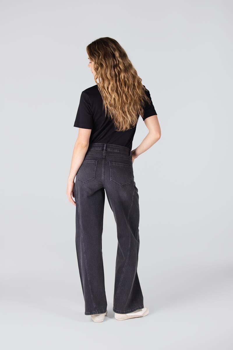 Evy wide leg jeans met glitter | Antraciet denim