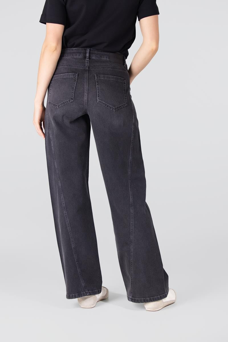 Evy wide leg jeans met glitter | Antraciet denim