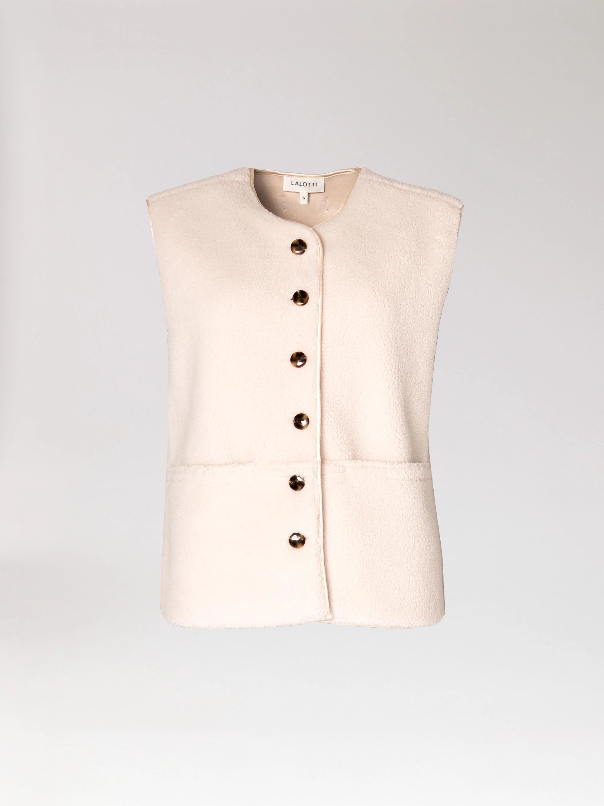 ANNICK GILET - Teddy Gilet Ecru | La Lotti