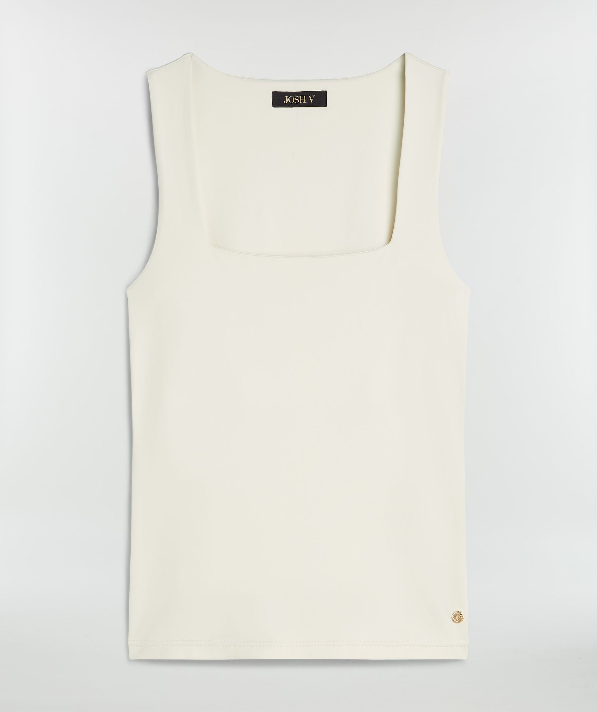 JV LINDE slim fit top - creme white