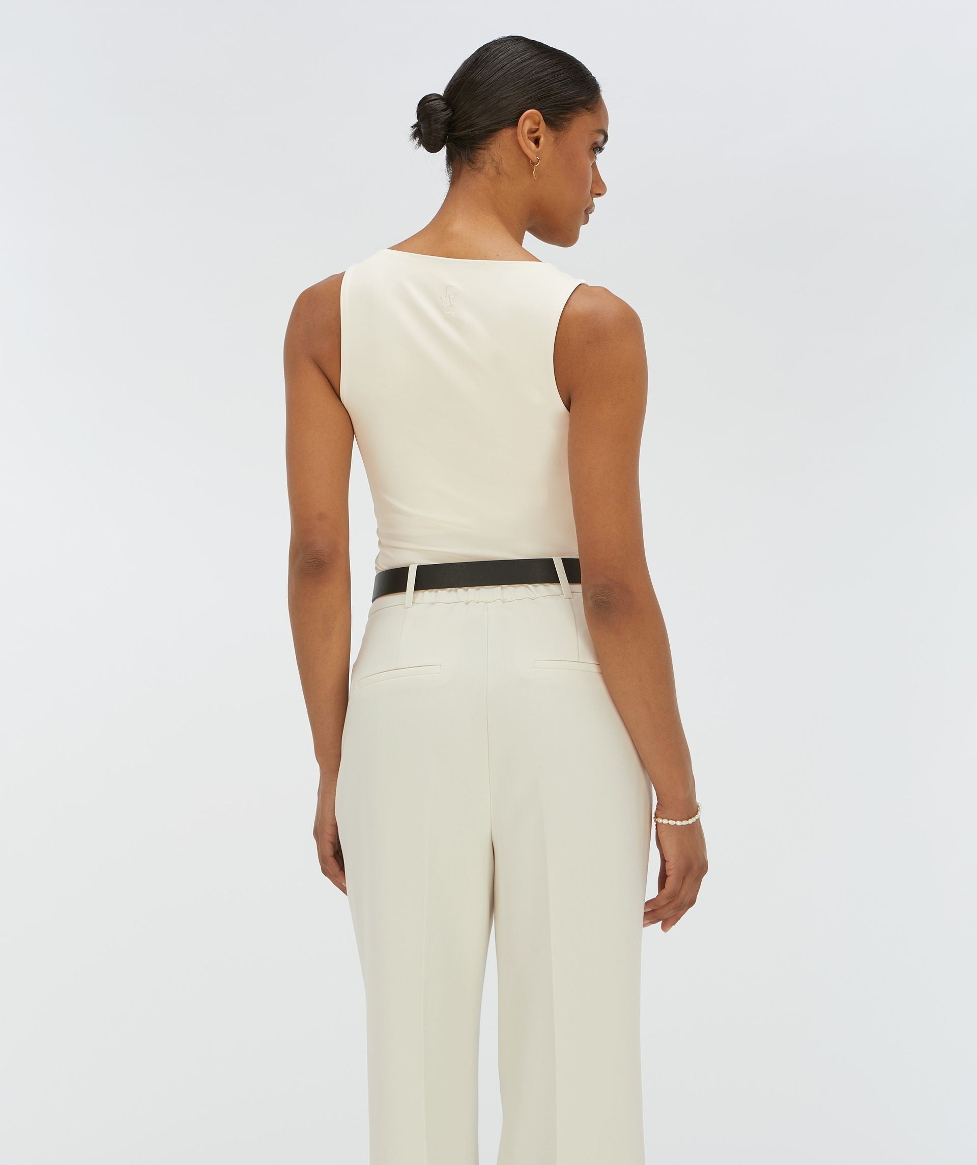 JV LINDE slim fit top - creme white