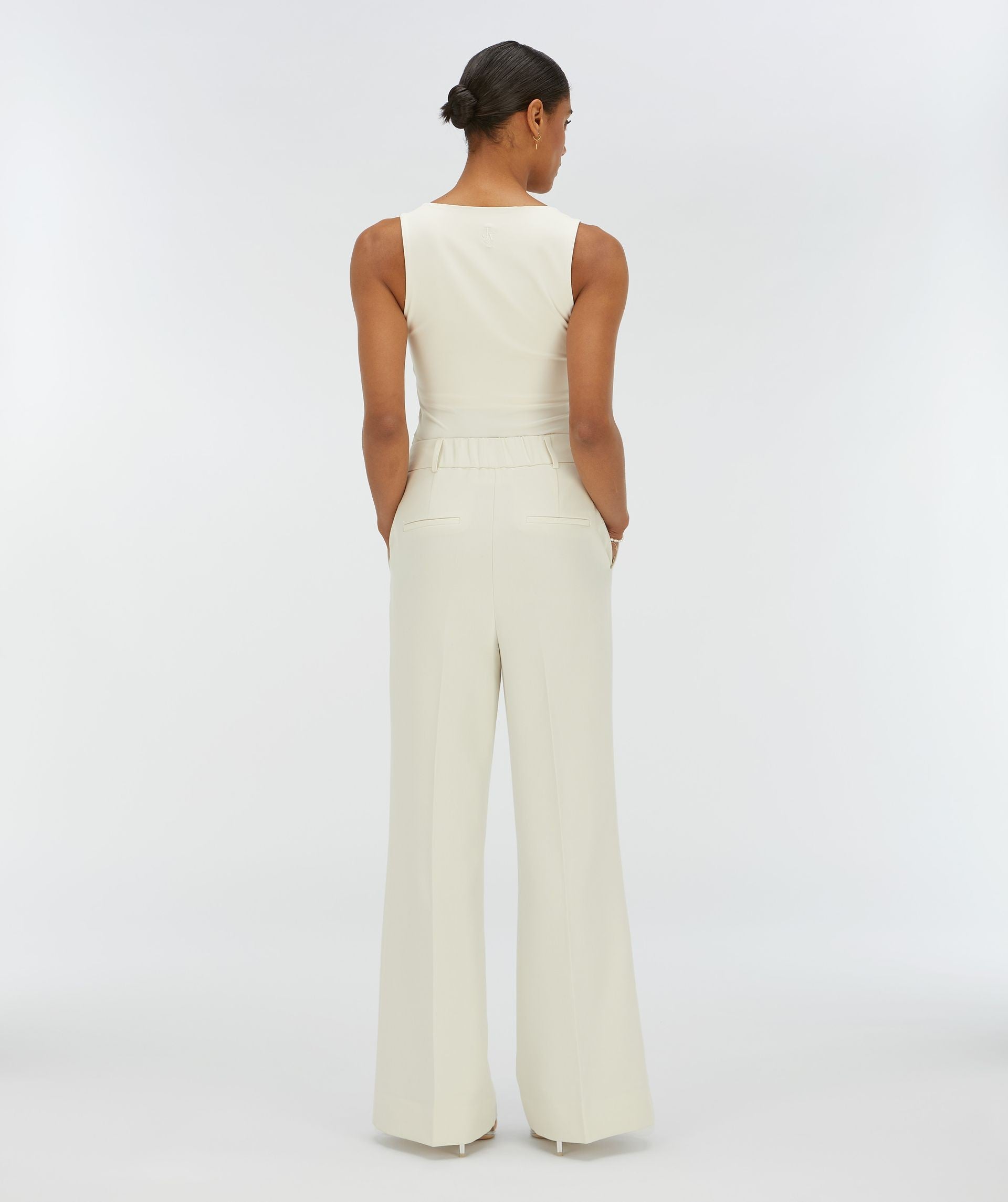 JV KATE high rise wide leg pantalon - creme white