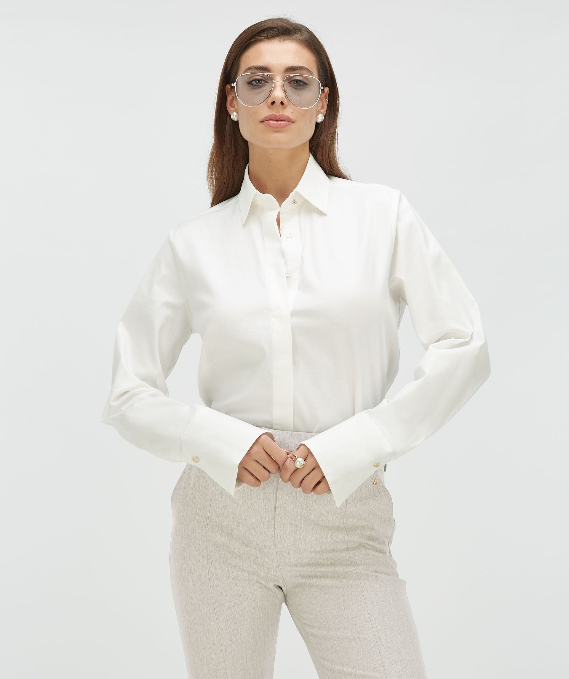 JV ILSE blouse met loose fit - off white