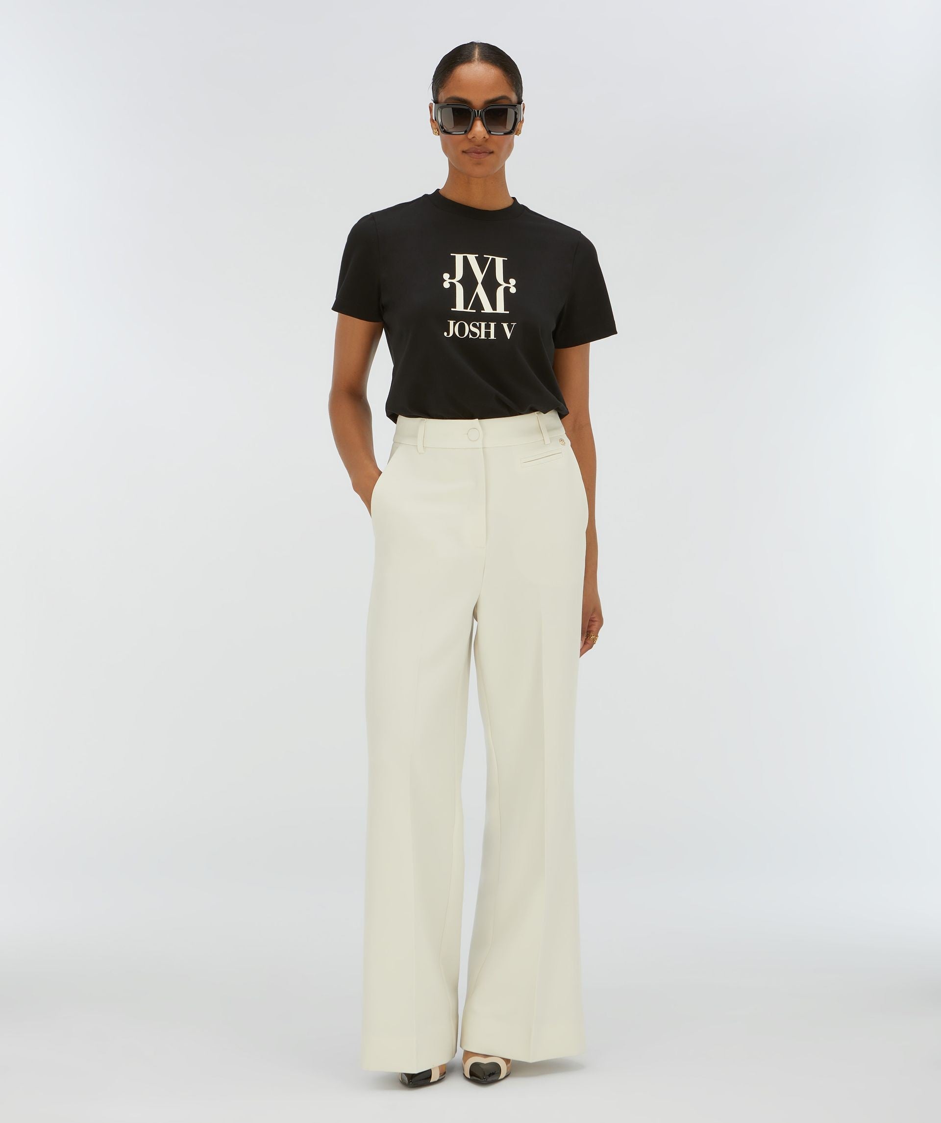 JV DORIE MONOGRAM slim fit T-shirt - black