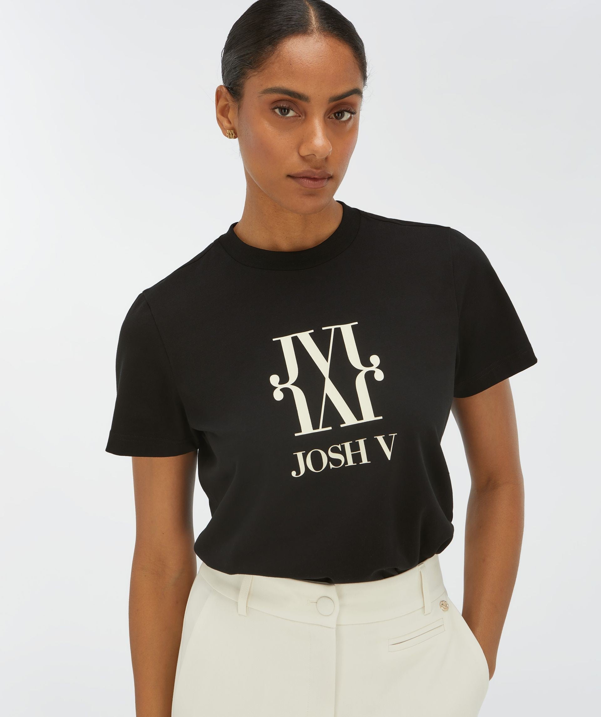 JV DORIE MONOGRAM slim fit T-shirt - black