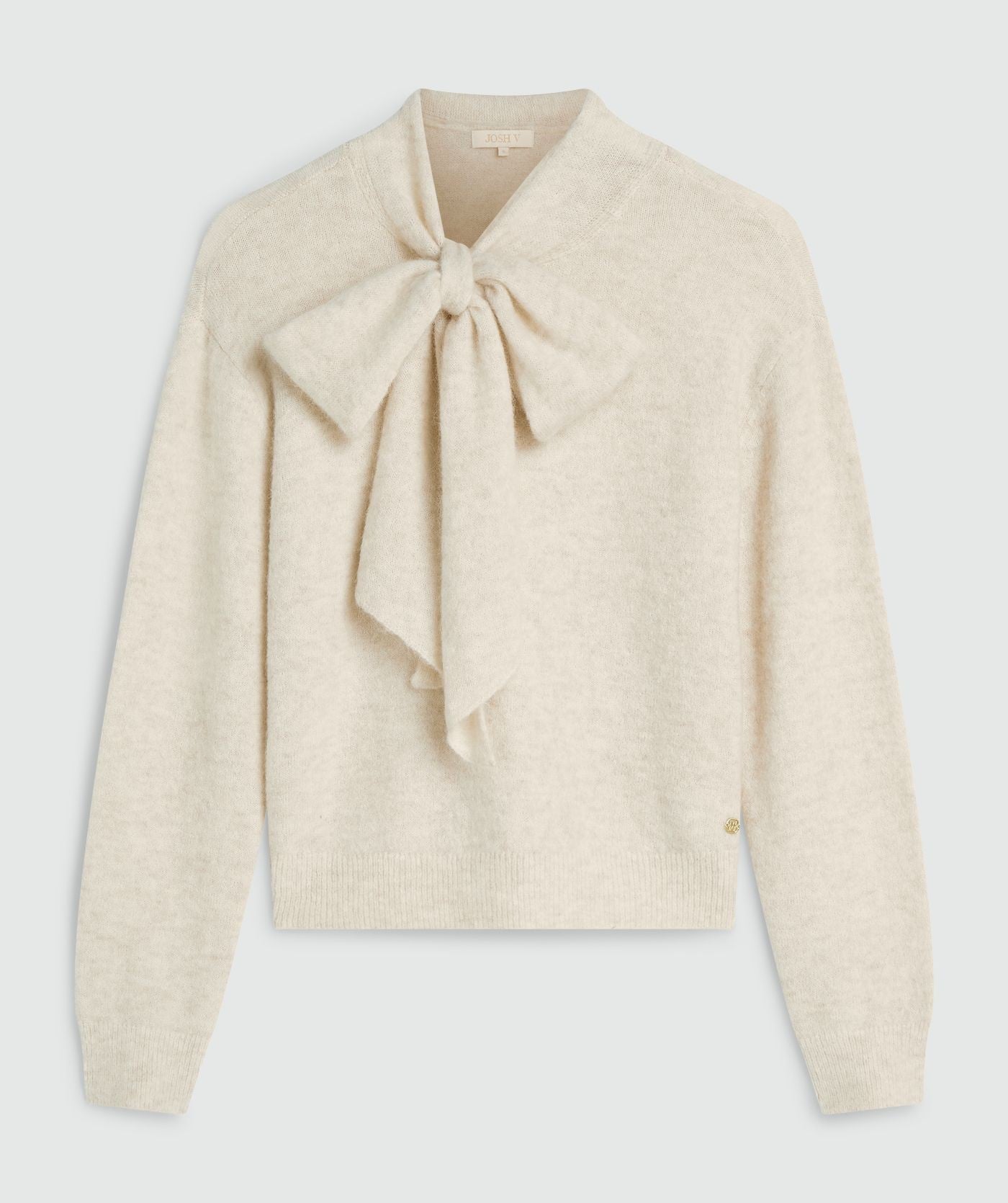 PEMMA regular fit trui met merinowol - ecru melange