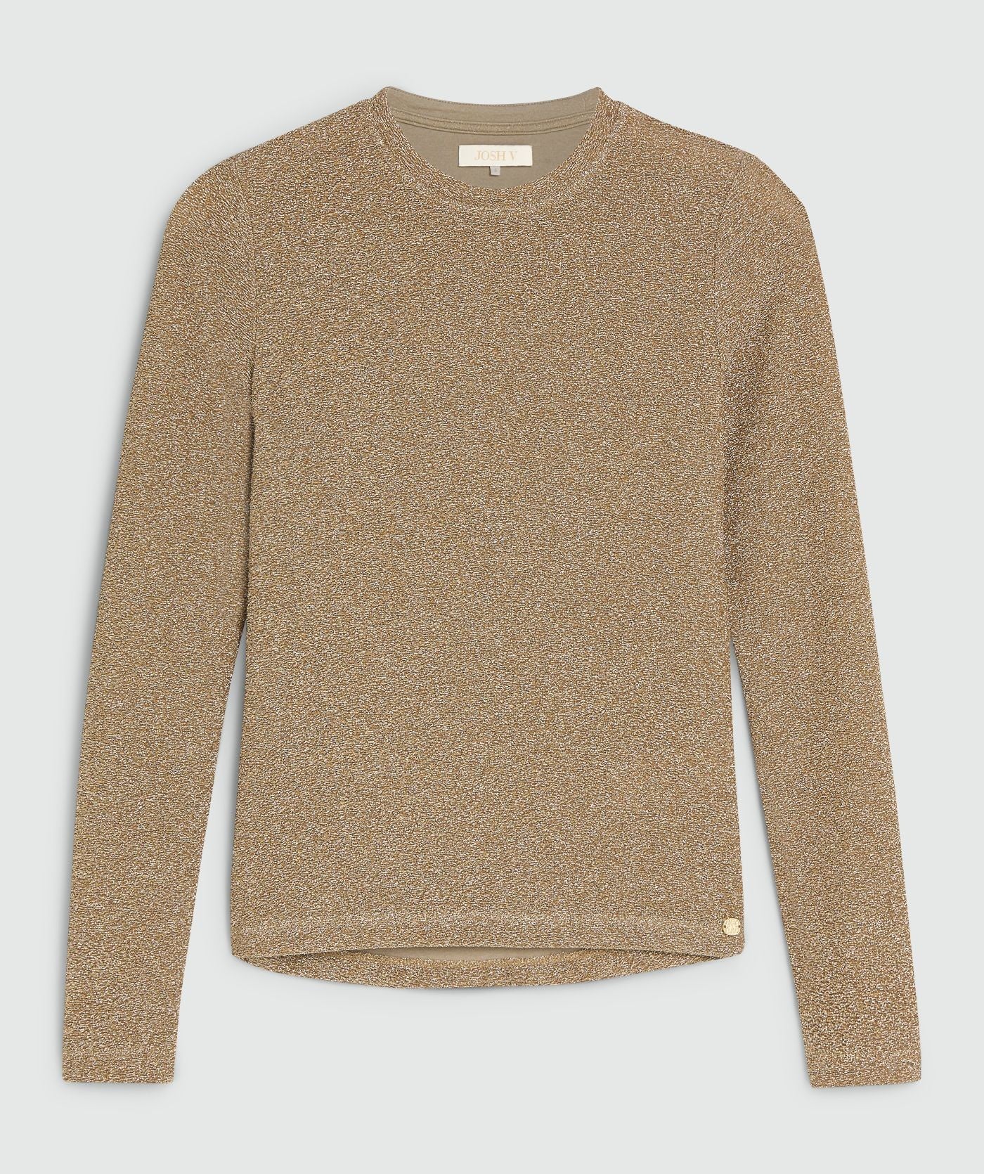 PALMER slim fit top met glitter - dark gold