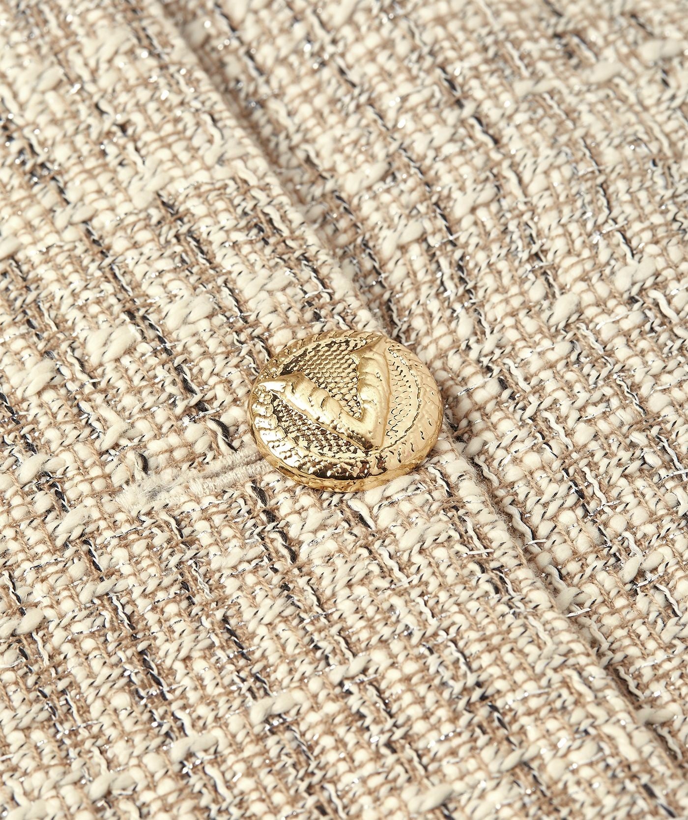 JUNIA regular bomber jacket met lurex - light ecru