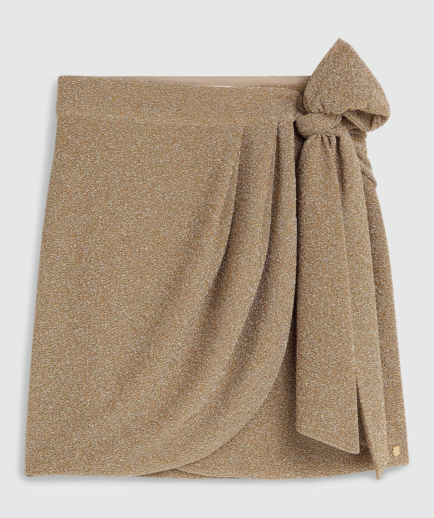 CAMEO high waisted rok met glitter - dark gold